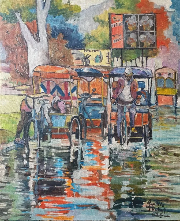 Michel Randria - Les cyclo-pousses après la pluie